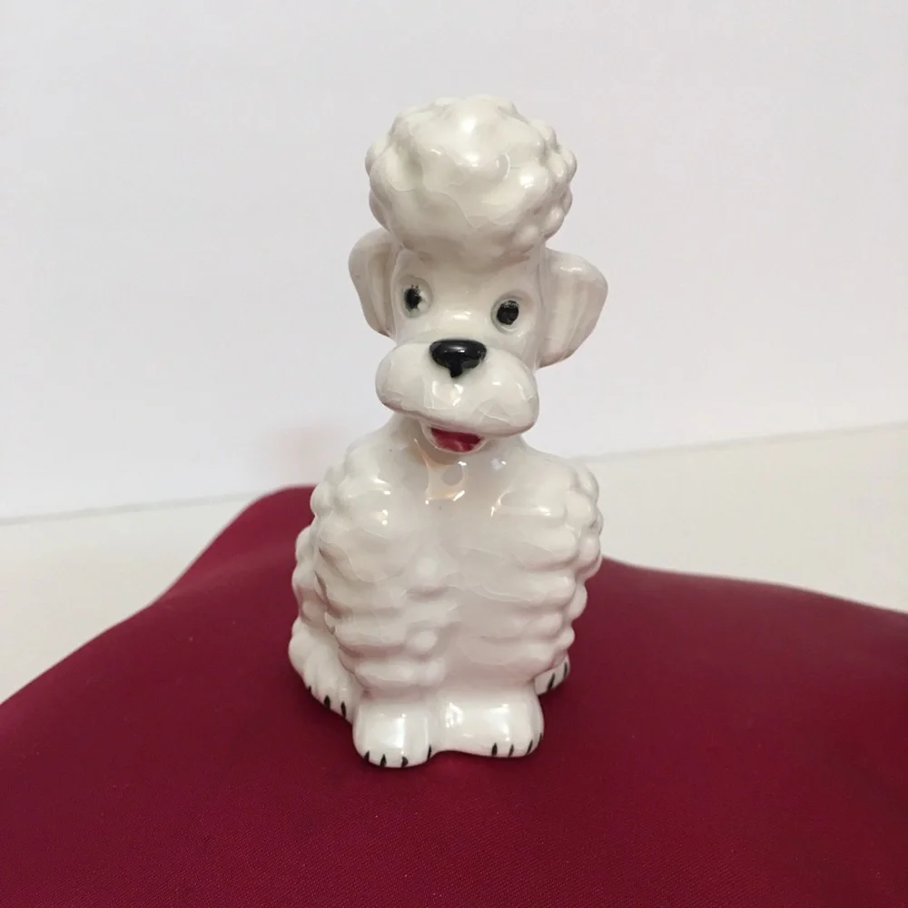 Vintage Goebel Retro Miniature Figurine White Poodle Curly Hair Puppy Dog - Picture 11 of 13